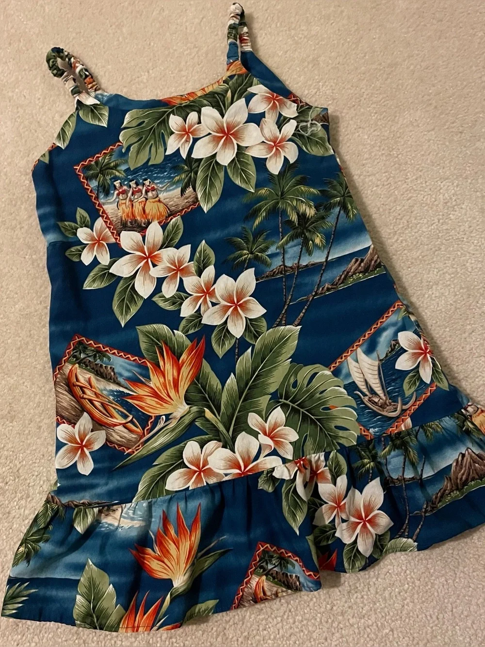 Hinalea little girls Hawaiian sundress-size 4 EUC